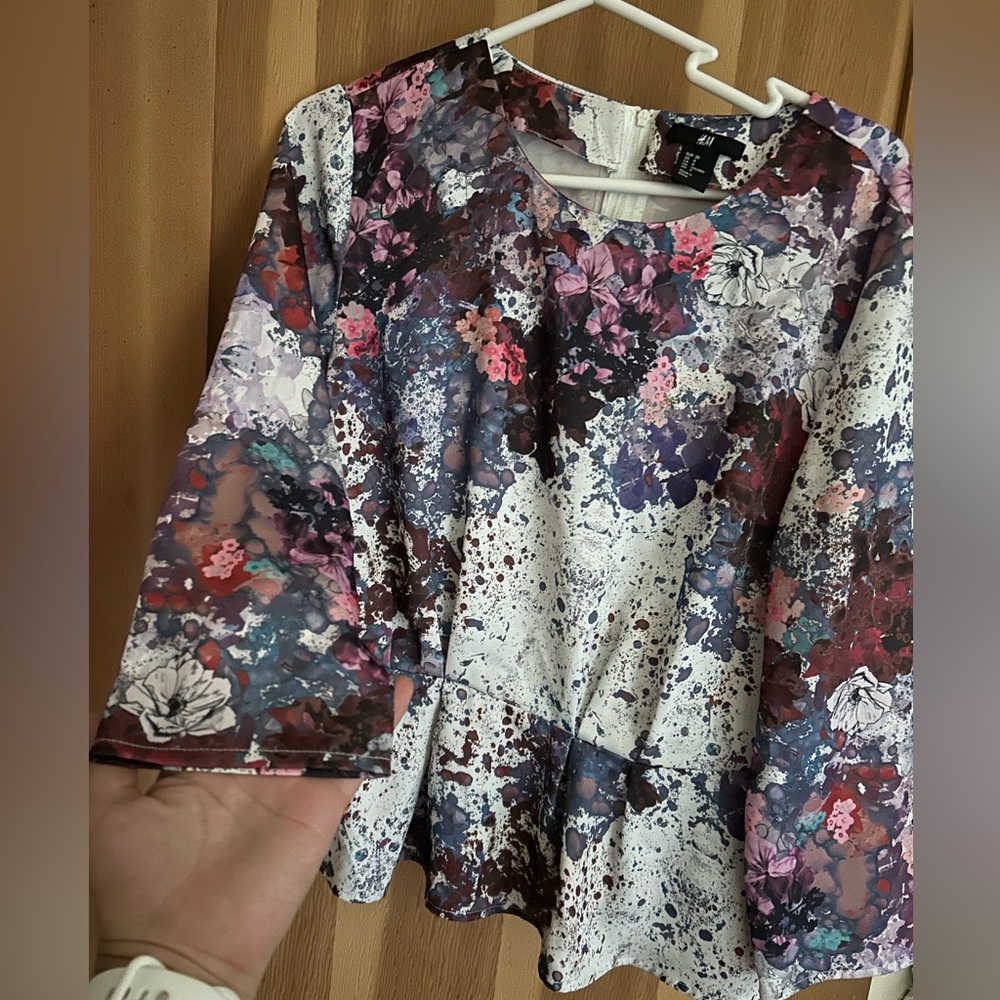 H&M Watercolor Floral Blouse